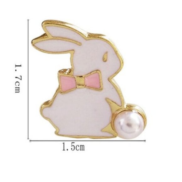 Sweet Moon Rabbit Earrings - Pink - Picture 7 of 8